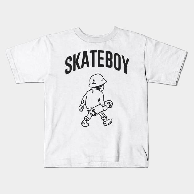 SKATEBOY Kids T-Shirt by Vixie Hattori